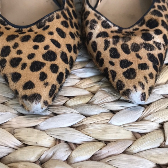 Nine West cow hair leopard pointed toe pumps - Picture 3 of 4